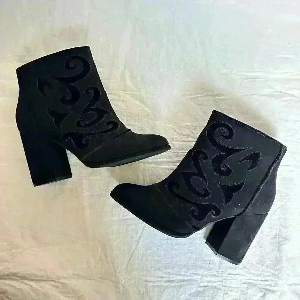 Cloudwalkers Green Avenue Broome Boots/Booties Size US 9W Black Velvet Burnout